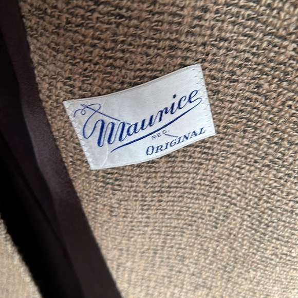 Maurice Reg. Original vintage lined wool coat with fur collar 🧥  1960’s tweed - Picture 2 of 12